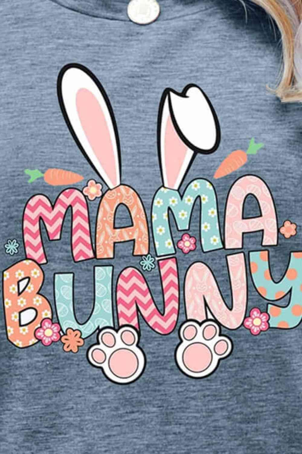 MAMA BUNNY Easter Graphic Short Sleeve Tee Women's T-Shirts - Tophatter Daily Deals