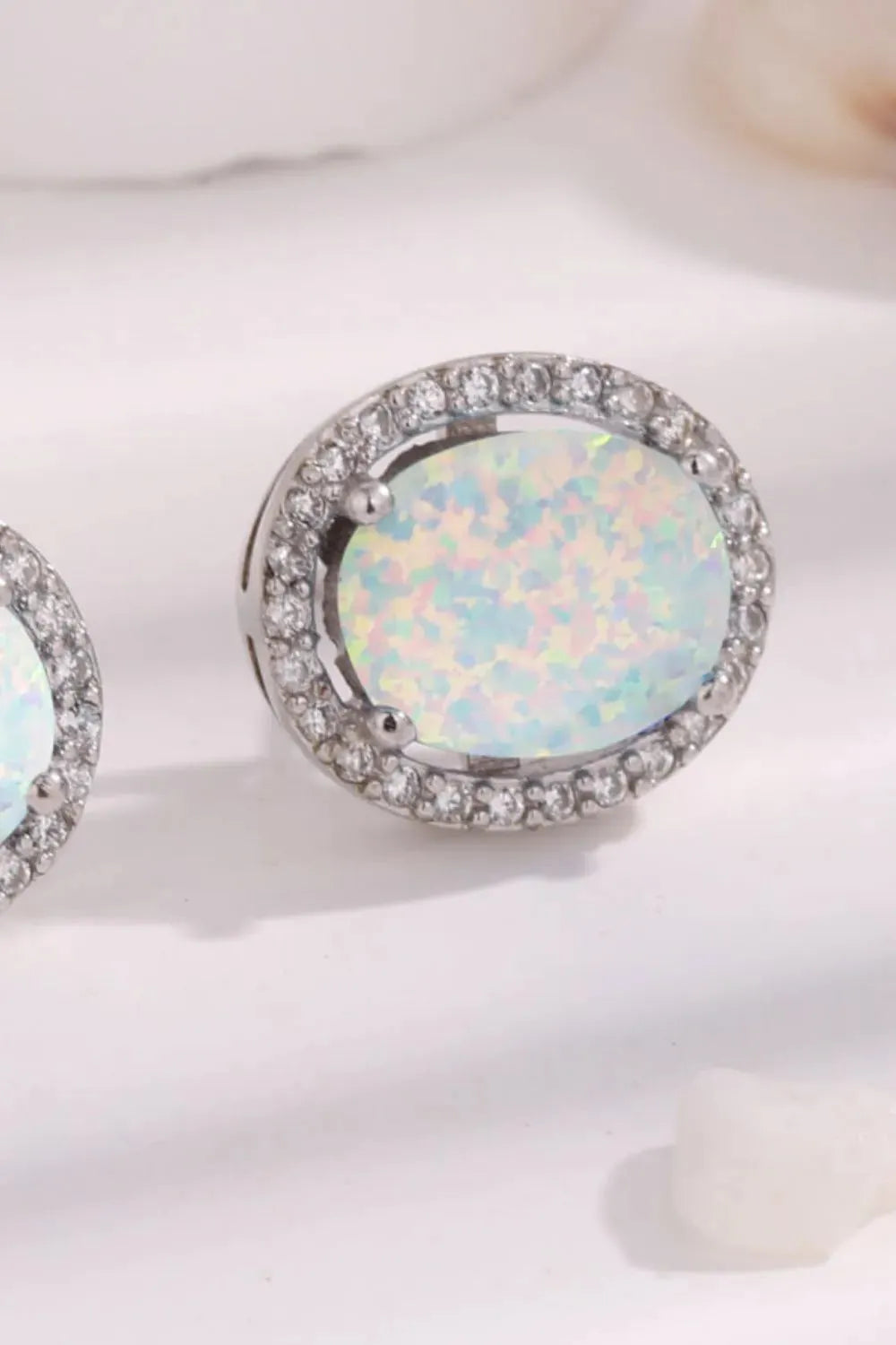 Opal Round Earrings Opal - Tophatter Daily Deals