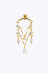 Zircon 925 Sterling Silver Single Chandelier Earring Gold One Size Earrings - Tophatter Daily Deals