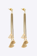 18K Gold Plated Stainless Steel Fringe Earrings Gold One Size Earrings - Tophatter Daily Deals