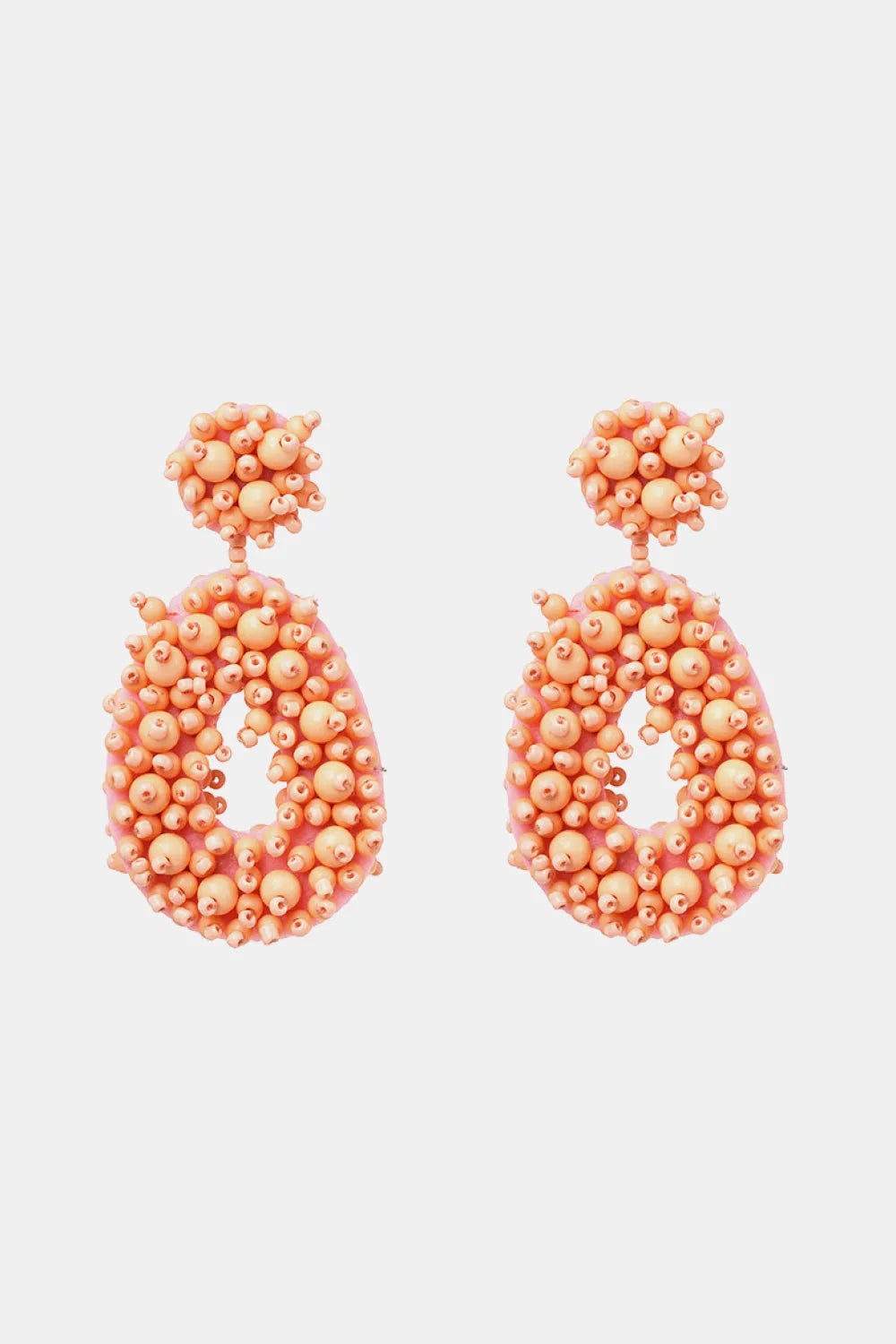 Beaded Dangle Earrings Peach One Size Earrings - Tophatter Daily Deals