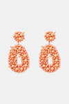 Beaded Dangle Earrings Peach One Size Earrings - Tophatter Daily Deals