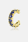 Inlaid Zircon Single Cuff Earring Gold Blue One Size Earrings - Tophatter Daily Deals