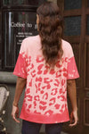 Leopard Round Neck Dropped Shoulder Long Tee Women's T-Shirts - Tophatter Daily Deals