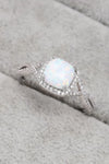 Opal Contrast Crisscross Ring Silver Opal - Tophatter Daily Deals