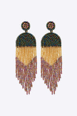 Beaded Fringe Dangle Earrings Earrings - Tophatter Daily Deals