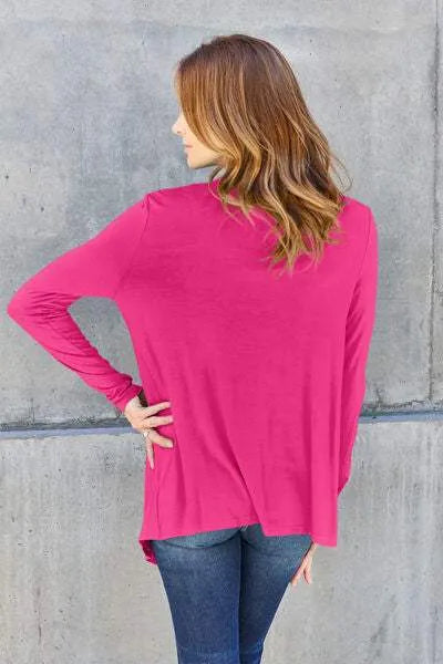 Basic Bae Full Size Open Front Long Sleeve Cardigan Blouses - Tophatter Daily Deals