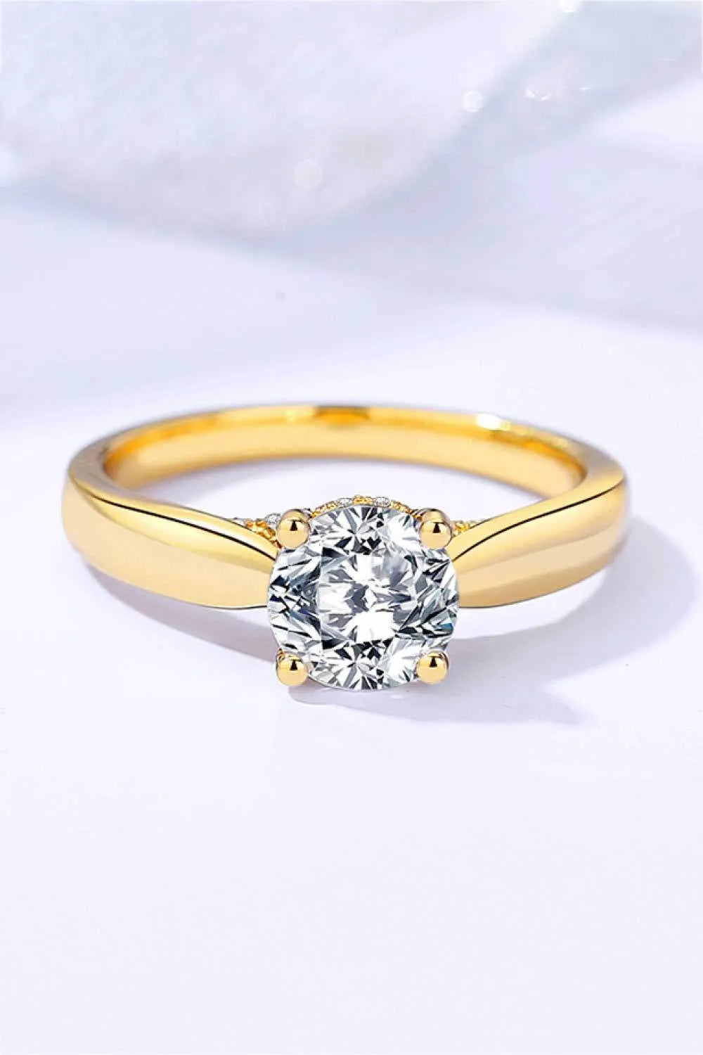 Classic 925 Sterling Silver Moissanite Ring Moissanite - Tophatter Daily Deals