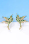 Bird Shape Zinc Alloy Frame Glass Stone Dangle Earrings Earrings - Tophatter Daily Deals