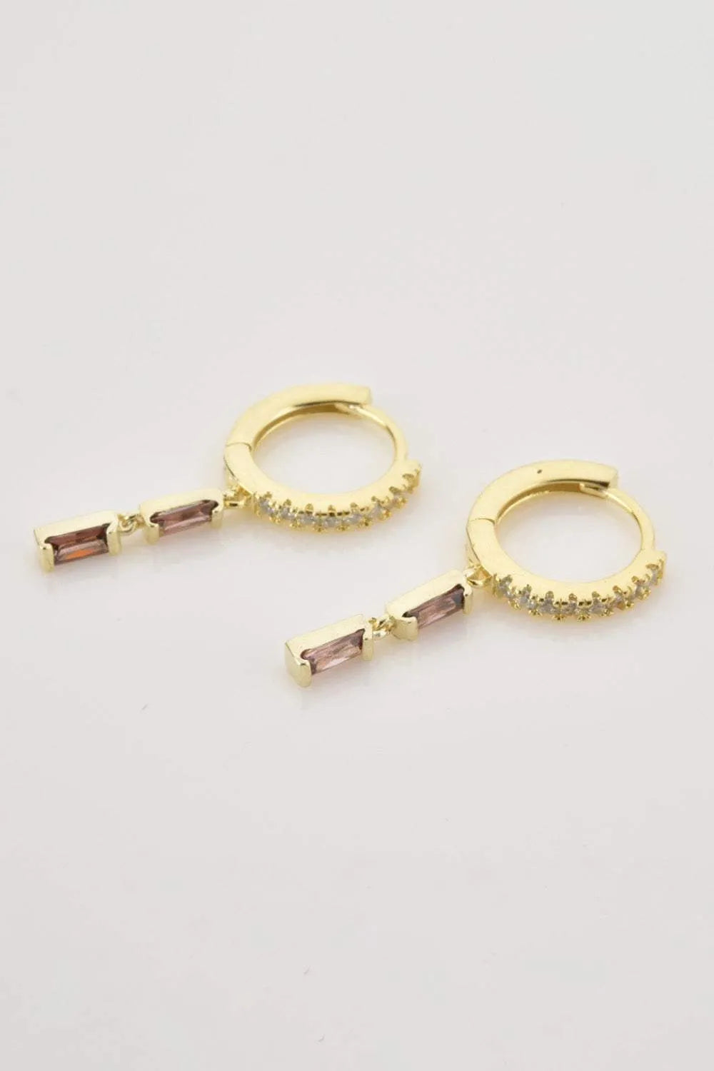 Zircon 925 Sterling Silver Drop Huggie Earrings Earrings - Tophatter Daily Deals