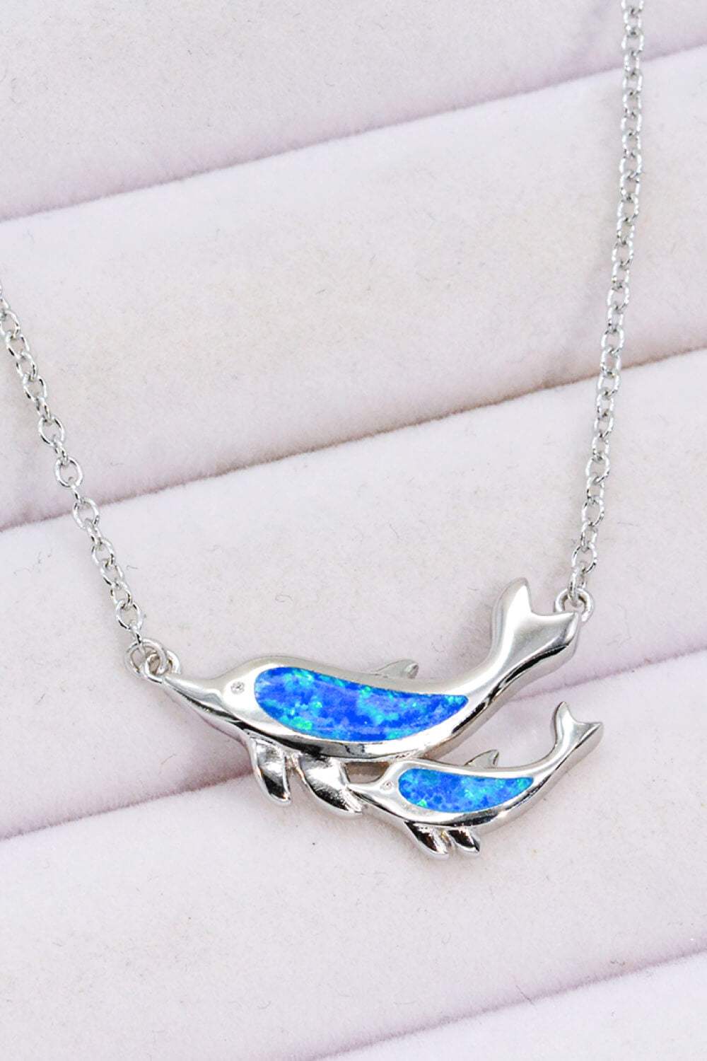 Opal Dolphin Chain-Link Necklace Opal - Tophatter Daily Deals