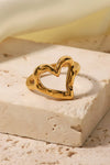 18K Gold Plated Heart-Shaped Ring Rings - Tophatter Daily Deals