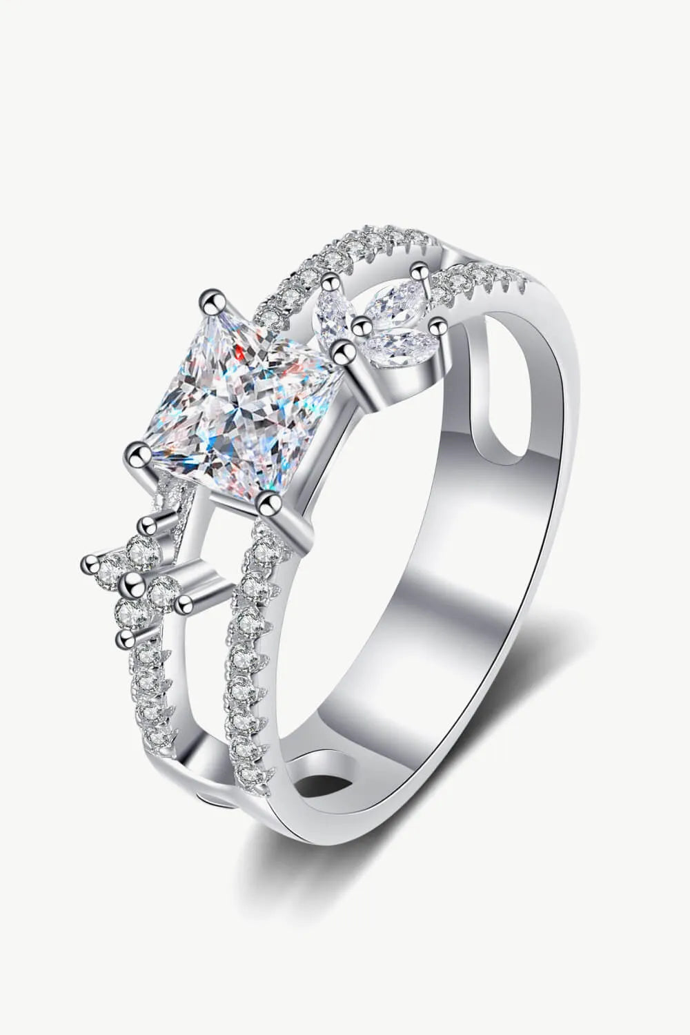 Moissanite Double Layered Ring Moissanite - Tophatter Daily Deals