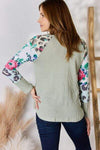 Hailey & Co Full Size Printed Round Neck Blouse Blouses - Tophatter Daily Deals