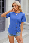 Round Neck Short Sleeve T-Shirt Women's T-Shirts - Tophatter Daily Deals