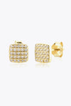 925 Sterling Silver Zircon Stud Earrings Gold One Size Earrings - Tophatter Daily Deals