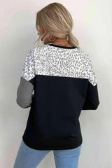 Leopard Color Block Pullover Women's T-Shirts - Tophatter Daily Deals