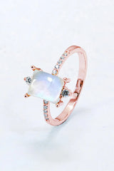 925 Sterling Silver Square Moonstone Ring Moonstone - Tophatter Daily Deals