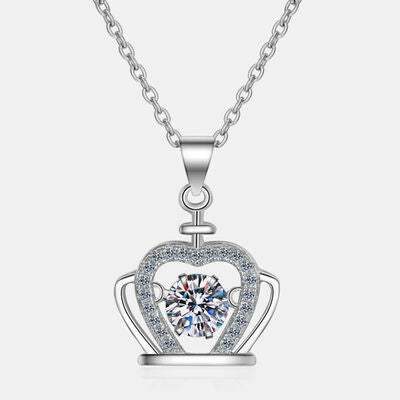 Moissanite Crown 925 Sterling Silver Necklace Silver One Size Moissanite - Tophatter Daily Deals