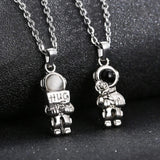 Astronaut Pendant Cat's Eye Stone Stainless Steel Necklace Necklaces - Tophatter Daily Deals