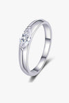 Moissanite Rhodium-Plated Ring Silver Moissanite - Tophatter Daily Deals