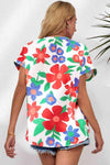 Floral V-Neck Short Sleeve Top Blouses - Tophatter Daily Deals