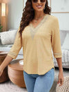 V-Neck Eyelet Blouse Blouses - Tophatter Daily Deals