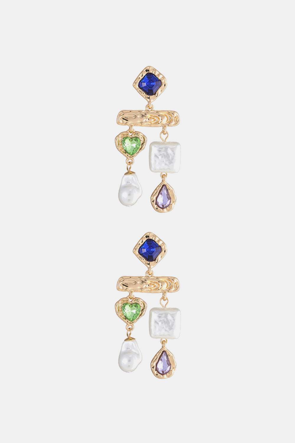 Glass Stone Synthetic Pearl Dangle Earrings Earrings - Tophatter Daily Deals
