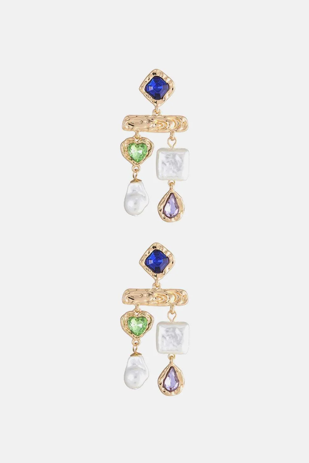 Glass Stone Synthetic Pearl Dangle Earrings Earrings - Tophatter Daily Deals