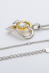 Two-Tone 1 Carat Moissanite Heart Pendant Necklace - Tophatter Deals