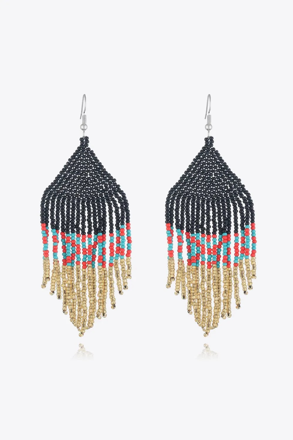 Beaded Dangle Earrings Black One Size Earrings - Tophatter Daily Deals