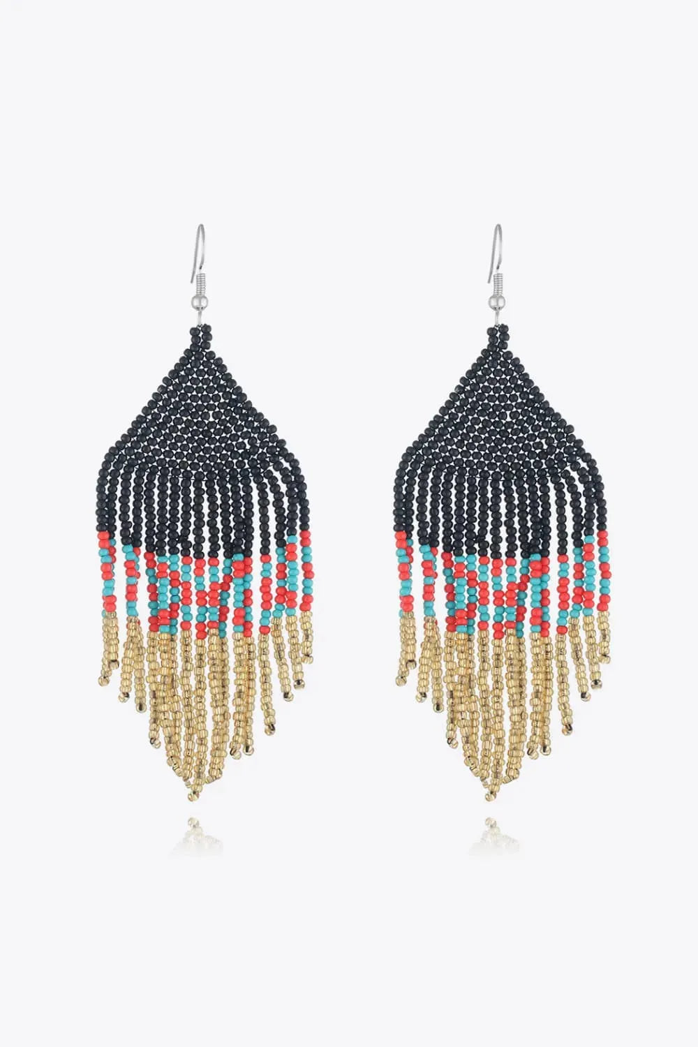 Beaded Dangle Earrings Black One Size Earrings - Tophatter Daily Deals