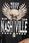 MUSIC CITY 1950 NASHVILLE Graphic Fringe Hem Tee Women's T-Shirts - Tophatter Daily Deals