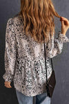 Printed Frill Neck Flounce Sleeve Babydoll Blouse Blouses - Tophatter Daily Deals