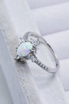 Platinum-Plated Opal and Zircon Ring Opal - Tophatter Daily Deals