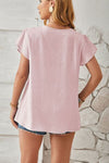 V-Neck Flutter Sleeve T-Shirt Women's T-Shirts - Tophatter Daily Deals