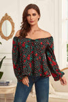 Melo Apparel Plus Size Floral Balloon Sleeve Blouse Blouses - Tophatter Daily Deals