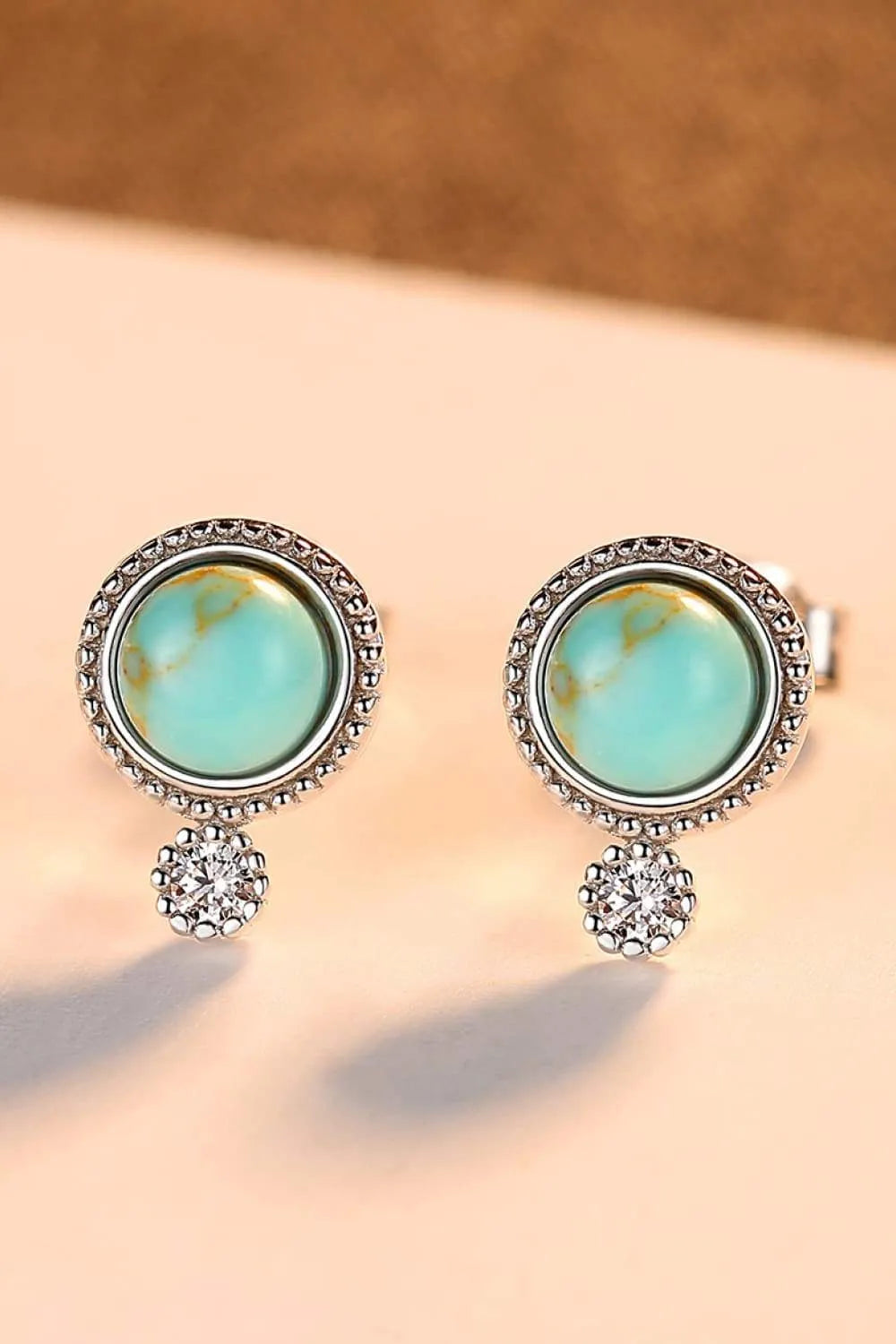 Turquoise Platinum-Plated Earrings Earrings - Tophatter Daily Deals