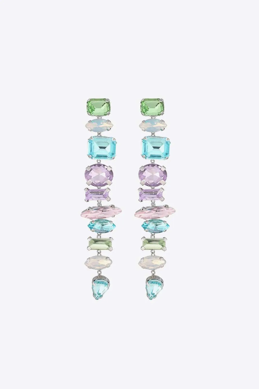 Multicolored Glass Stone Dangle Earrings Earrings - Tophatter Daily Deals