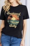 Simply Love Full Size SUNKISSED & SALTY Graphic Cotton T-Shirt Black Women's T-Shirts - Tophatter Daily Deals
