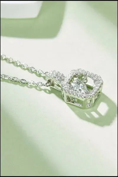 Adored Moissanite 925 Sterling Silver Necklace Moissanite - Tophatter Daily Deals