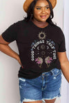 Simply Love Full Size GOOD THINGS TAKE TIME Graphic Cotton Tee Black Women's T-Shirts - Tophatter Daily Deals