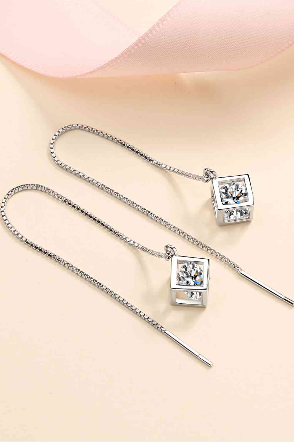 2 Carat Moissanite 925 Sterling Silver Threader Earrings - Tophatter Shopping Deals