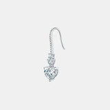 5.44 Carat 925 Sterling Silver Moissanite Heart Drop Earrings Moissanite - Tophatter Daily Deals
