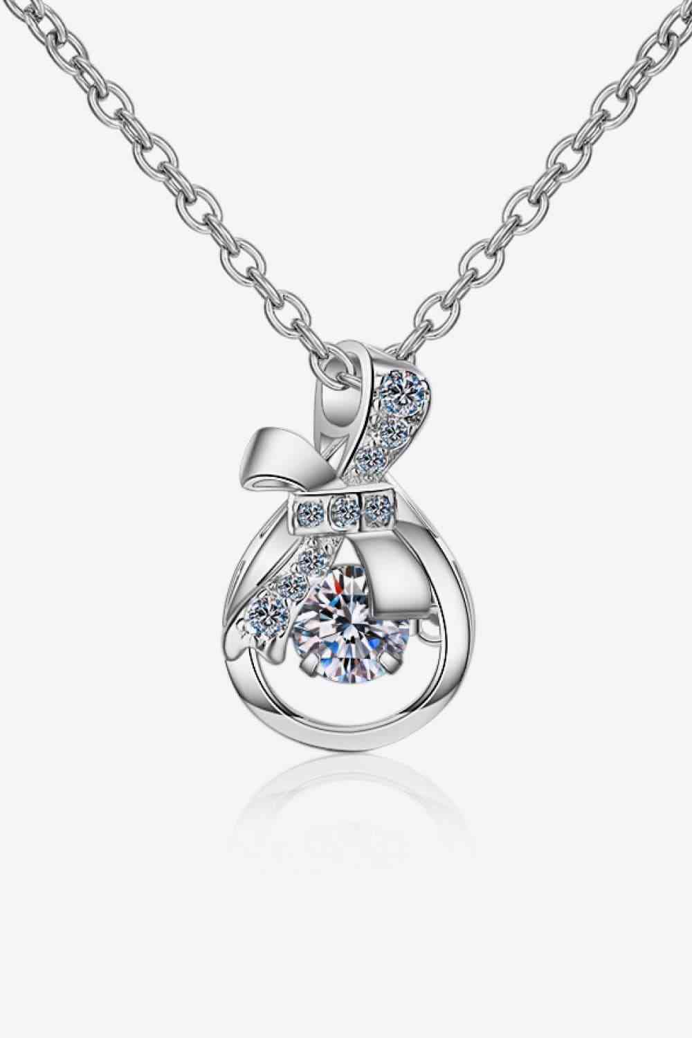 1 Carat Moissanite 925 Sterling Silver Necklace Moissanite - Tophatter Daily Deals