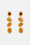 Geometrical Shape Resin Dangle Earrings Tangerine One Size Earrings - Tophatter Daily Deals