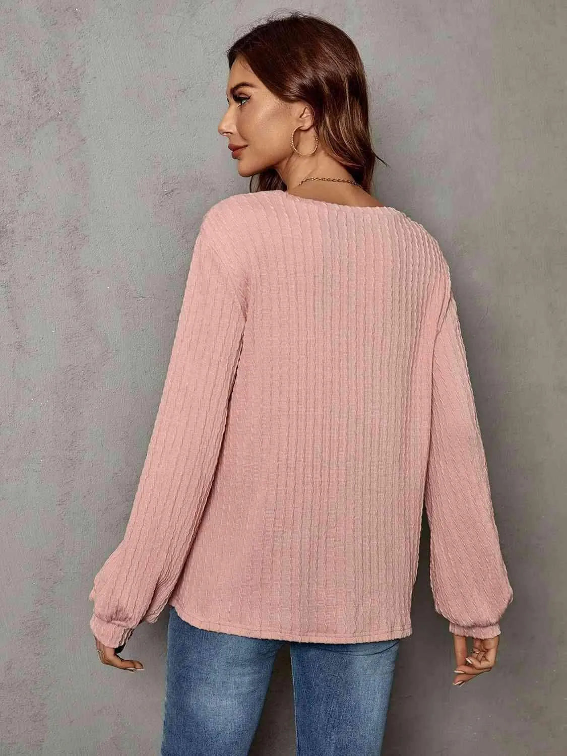 Frill Trim Long Sleeve Blouse Blouses - Tophatter Daily Deals