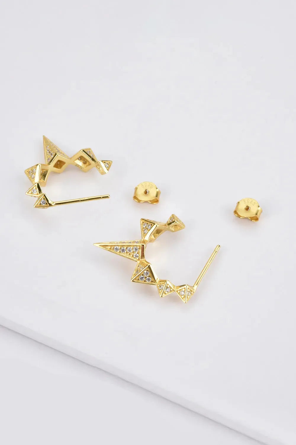 Geometric Zircon Decor 925 Sterling Silver Earrings Earrings - Tophatter Daily Deals