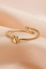 Bear Track Stainless Steel Open Ring Gold One Size Rings - Tophatter Daily Deals