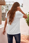 Lace Detail V-Neck T-Shirt Women's T-Shirts - Tophatter Daily Deals